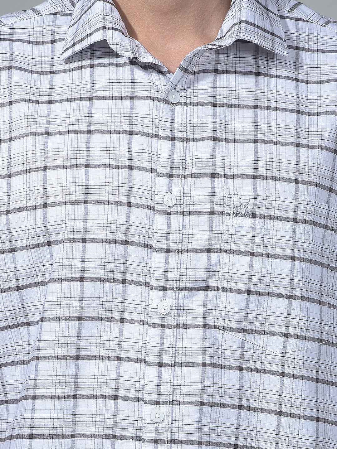 White Checked 100% Cotton Shirt