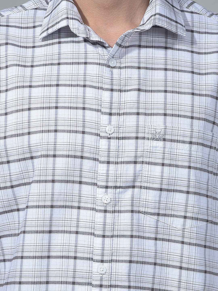 White Checked 100% Cotton Shirt