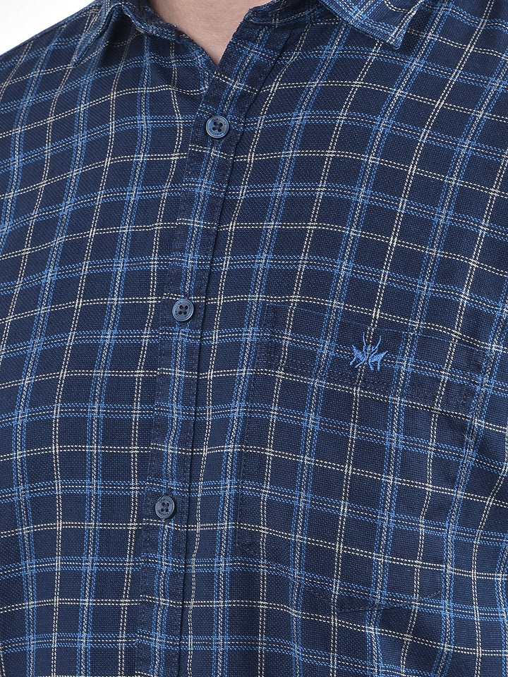 Blue Checked 100% Cotton Shirt