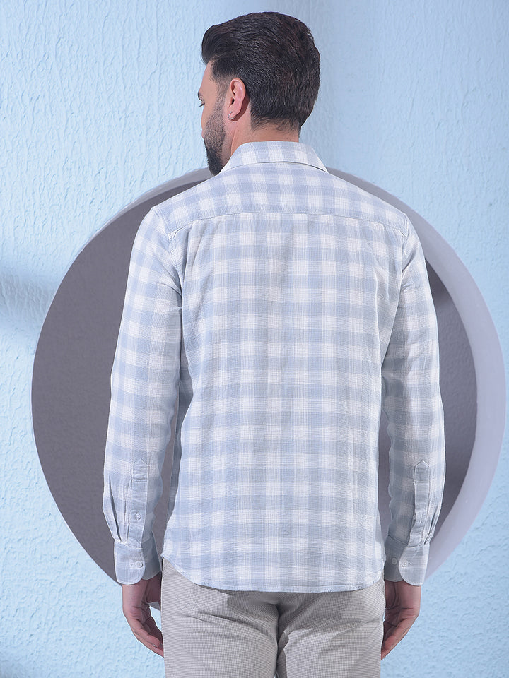 Grey Checked 100% Cotton Shirt