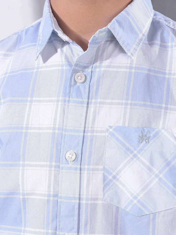 Blue Checked 100% Cotton Shirt