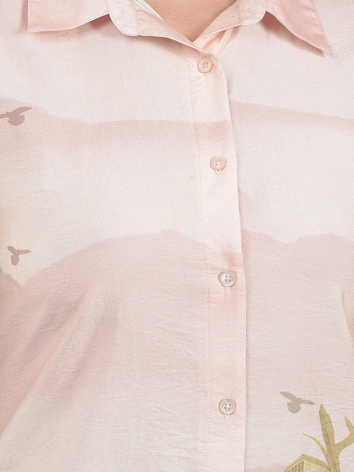 Multi-Color Floral Print Shirt-Dress