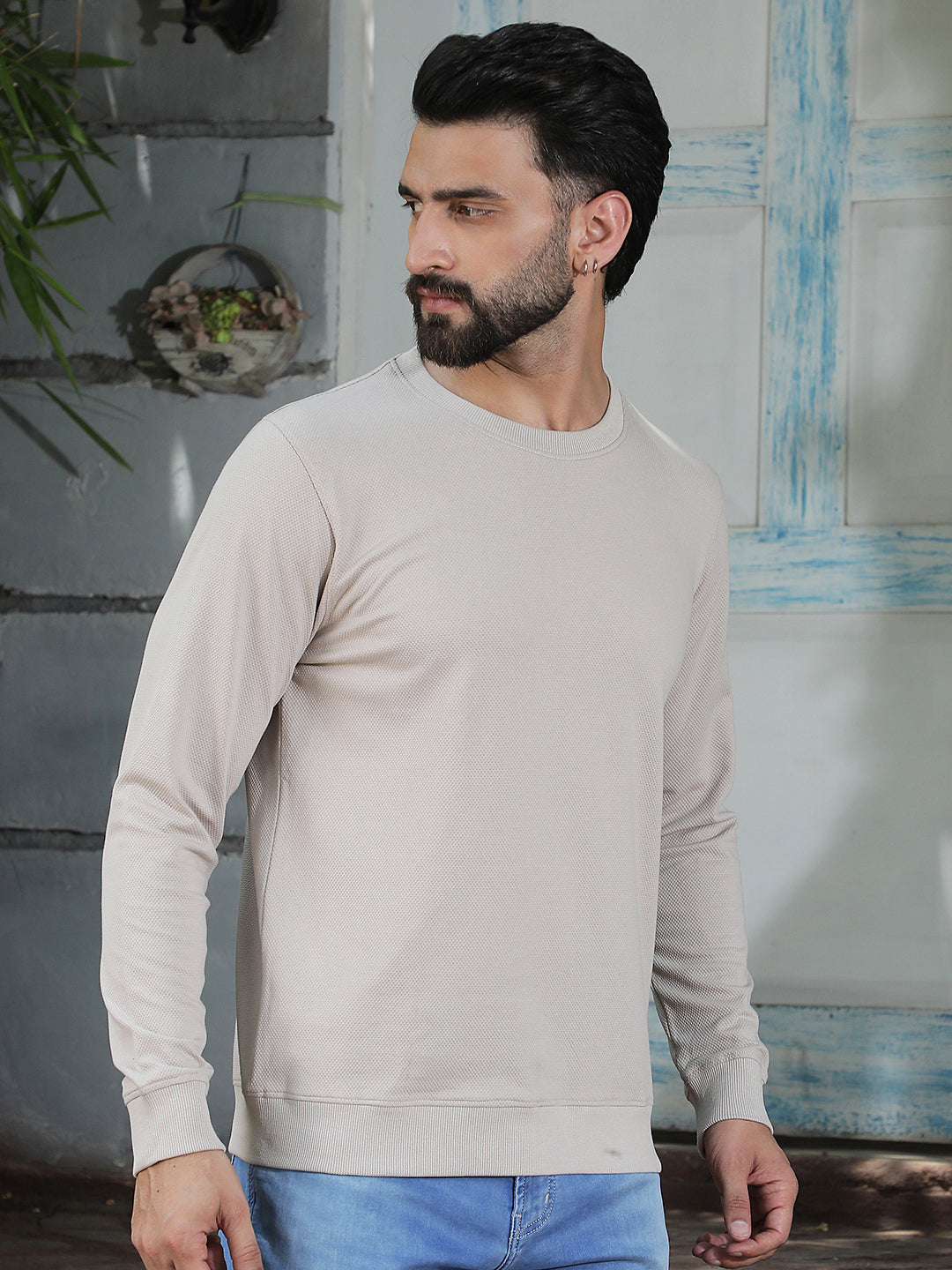 Refined Warm Sand Beige Sweatshirt