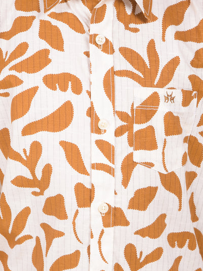 Brown Floral Print Shirt