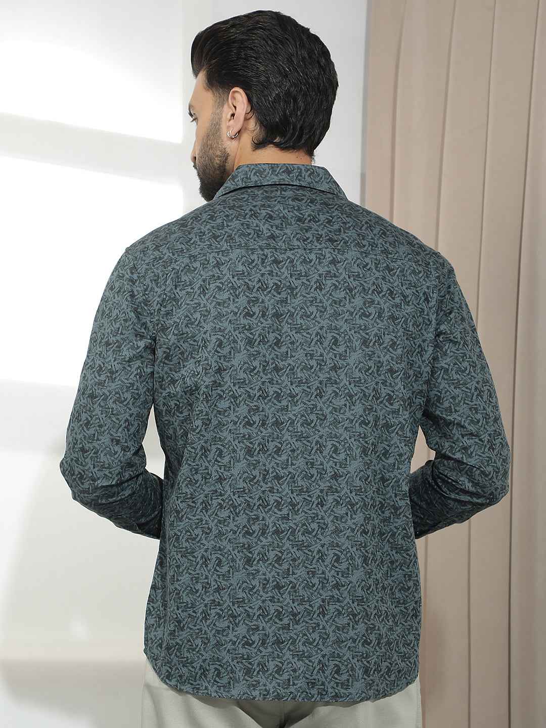 Green Abstract Print Shirt
