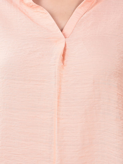 Blush Peach Airy Weave Fluid Fit Top