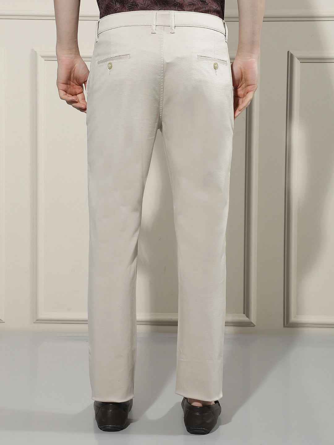 Beige Dobby Trousers