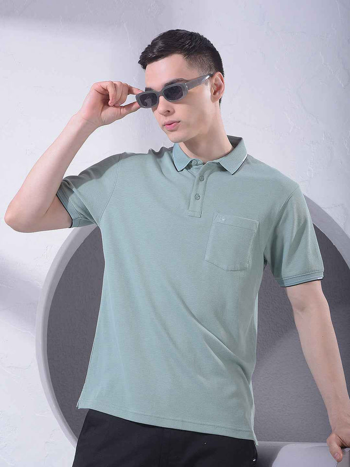 Green Polo Neck T-Shirt