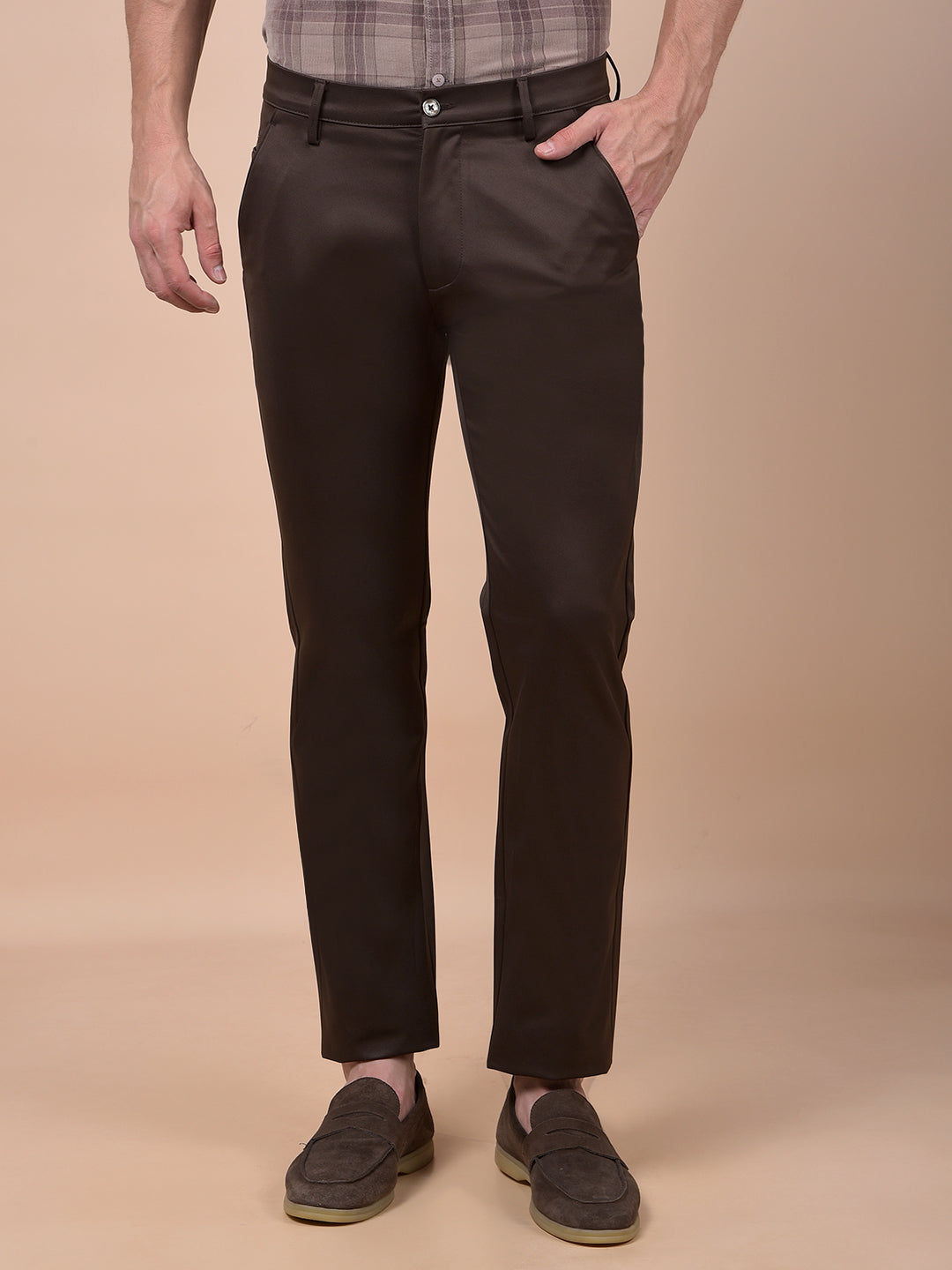 Urban Straight Brown Trousers
