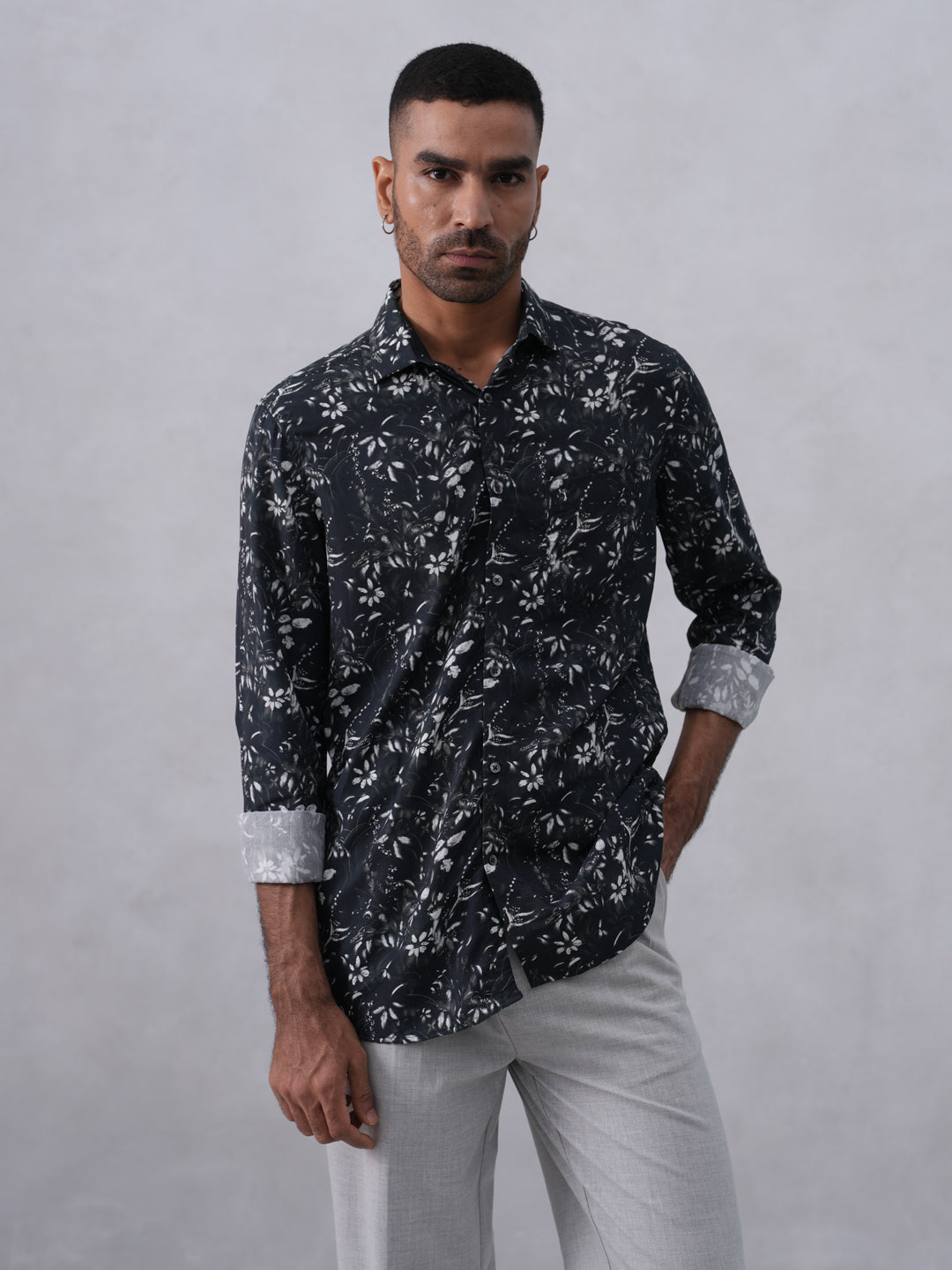Green Floral Print Shirt