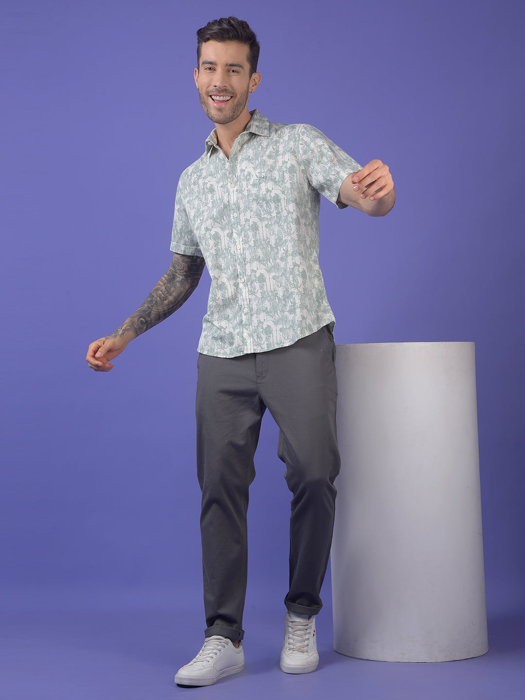 Green Printed Shirt