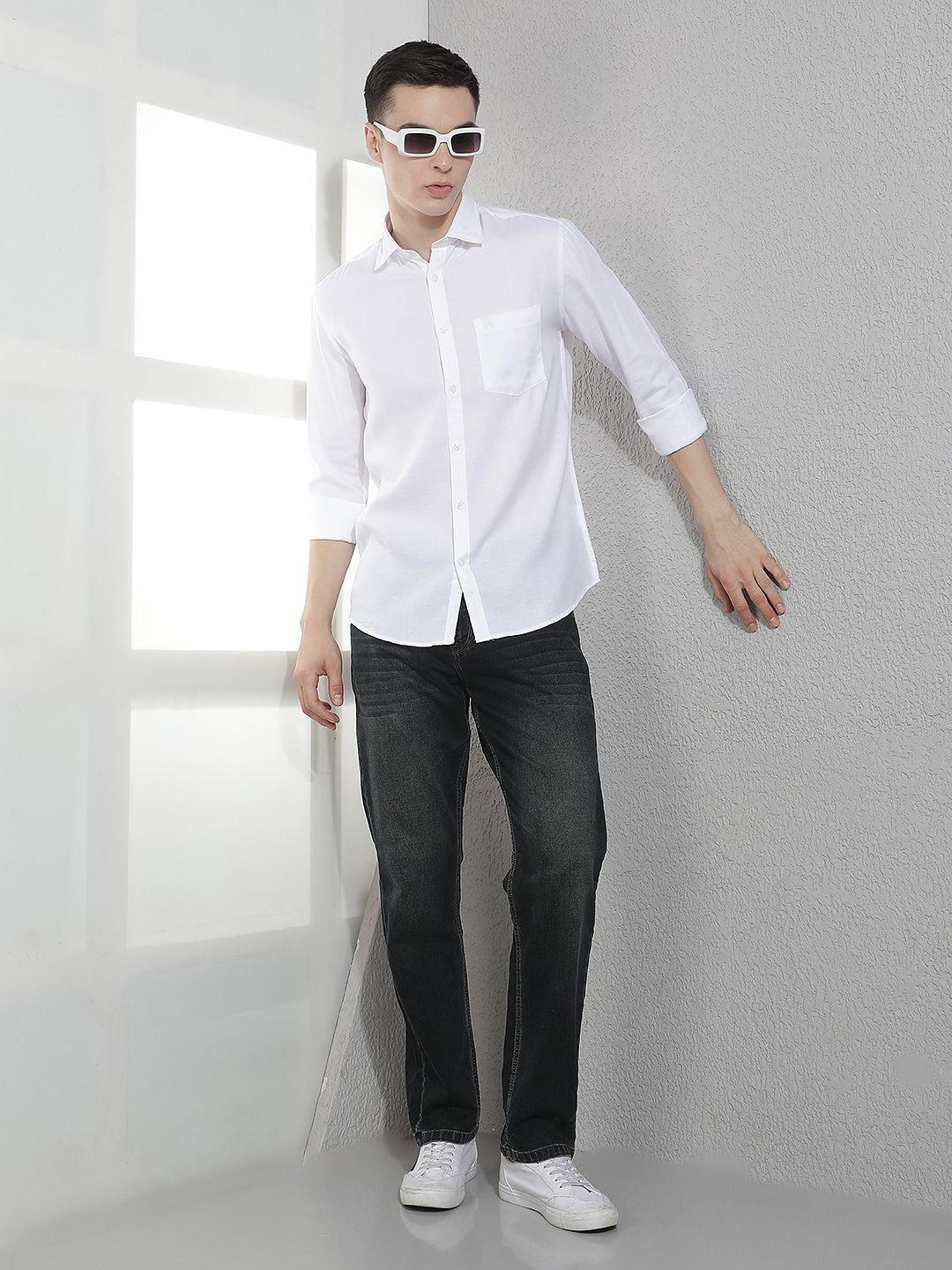 Suave Pristine White Casual Shirt