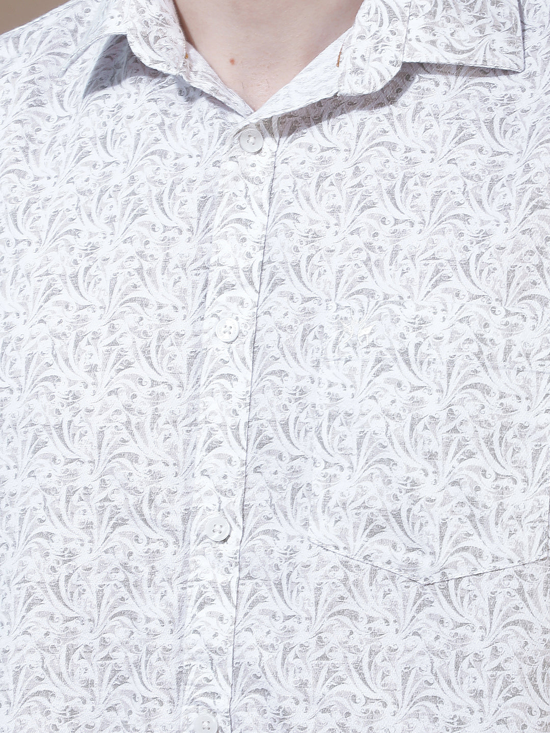 Signature Latte Beige Printed Shirt