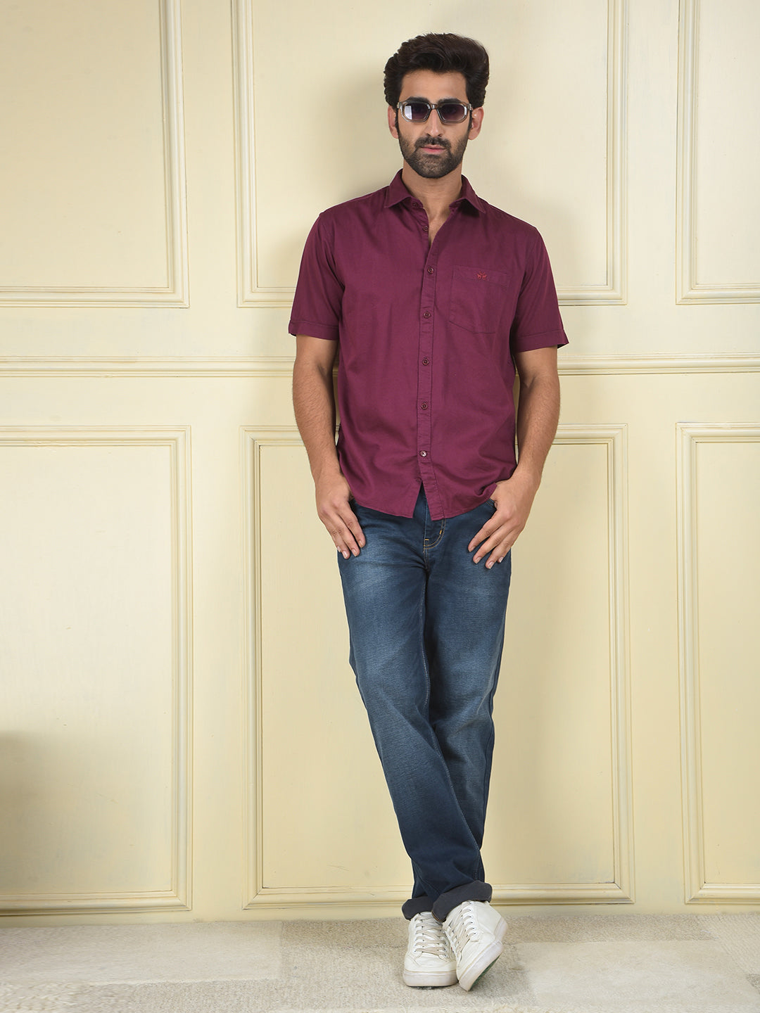 Urban Ease Maroon Shirt