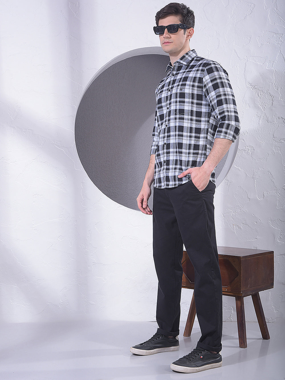 Black Checked 100% Cotton Shirt
