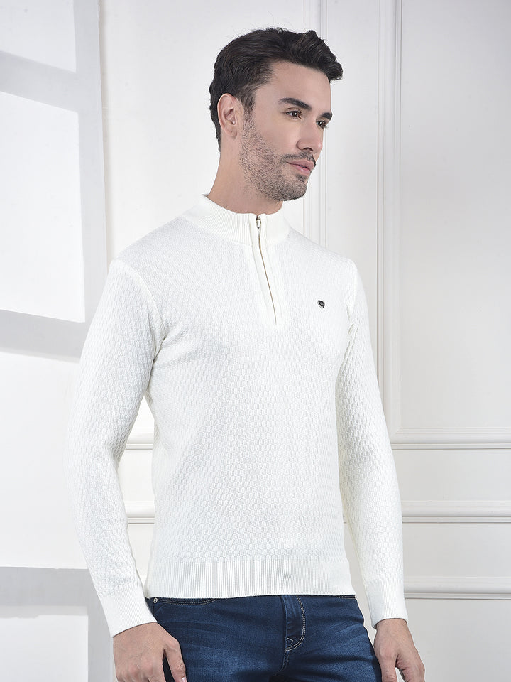 Off White Jacquard Sweater
