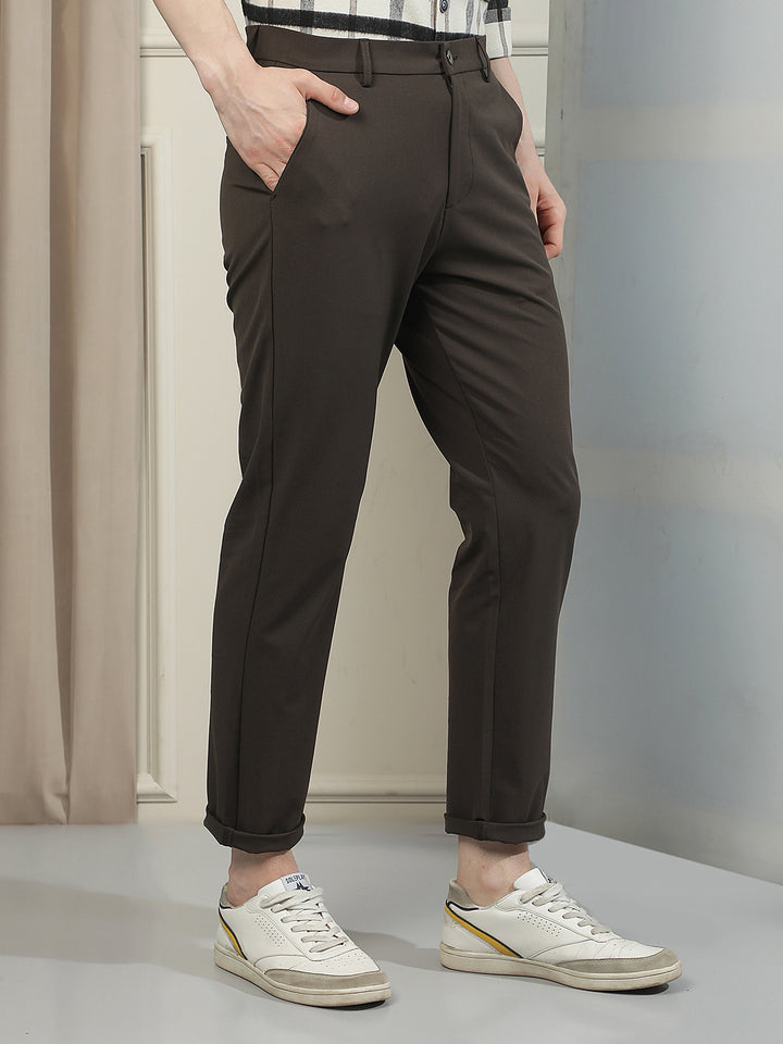 Contemporary Walnut Brown Chino Trousers