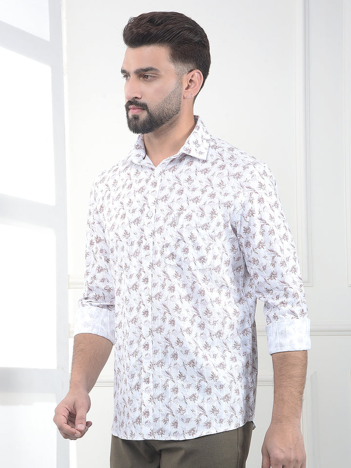 Brown Floral Print Shirt