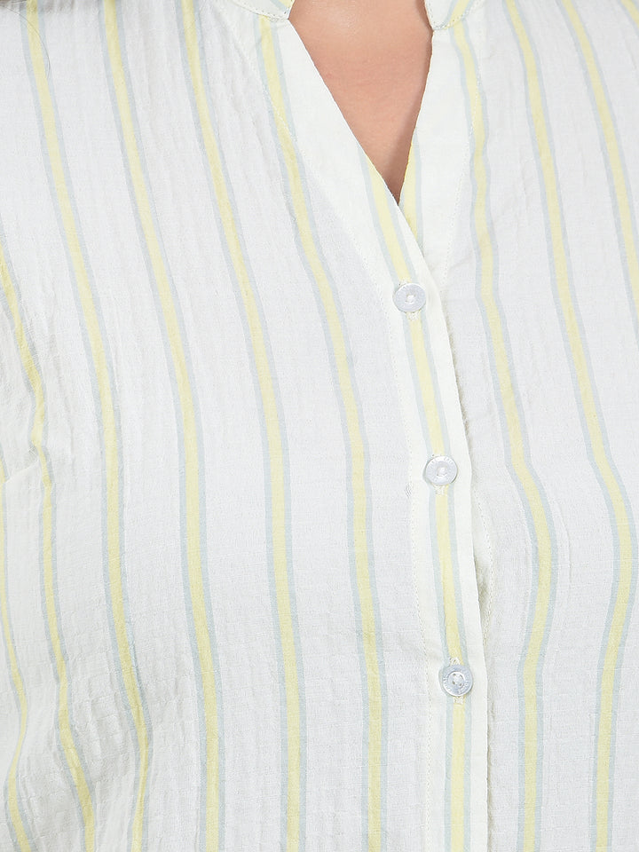 Yellow Vertical Striped Shirt