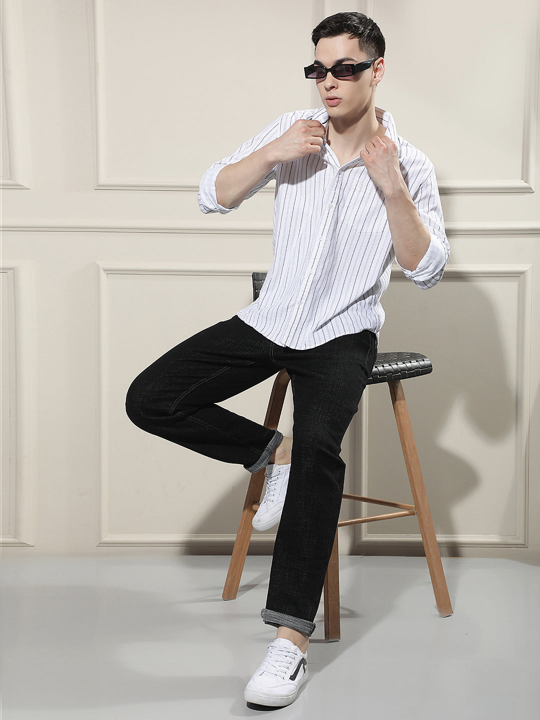 Refined Raven Black Straight Jeans