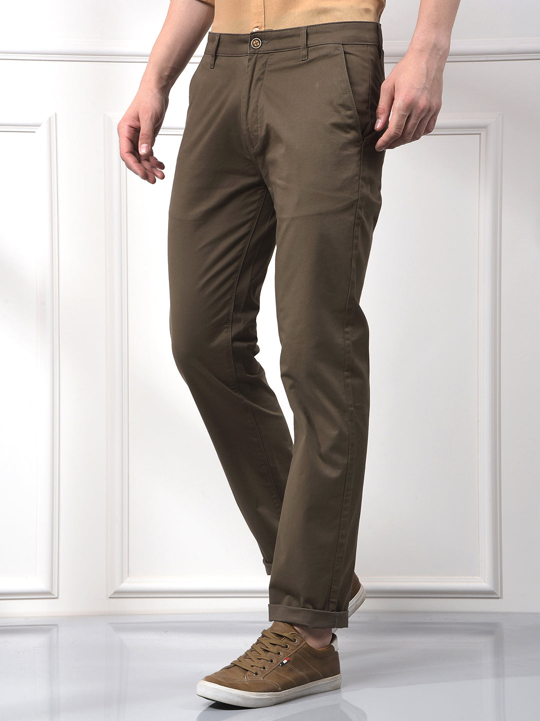 Brown Straight Trousers
