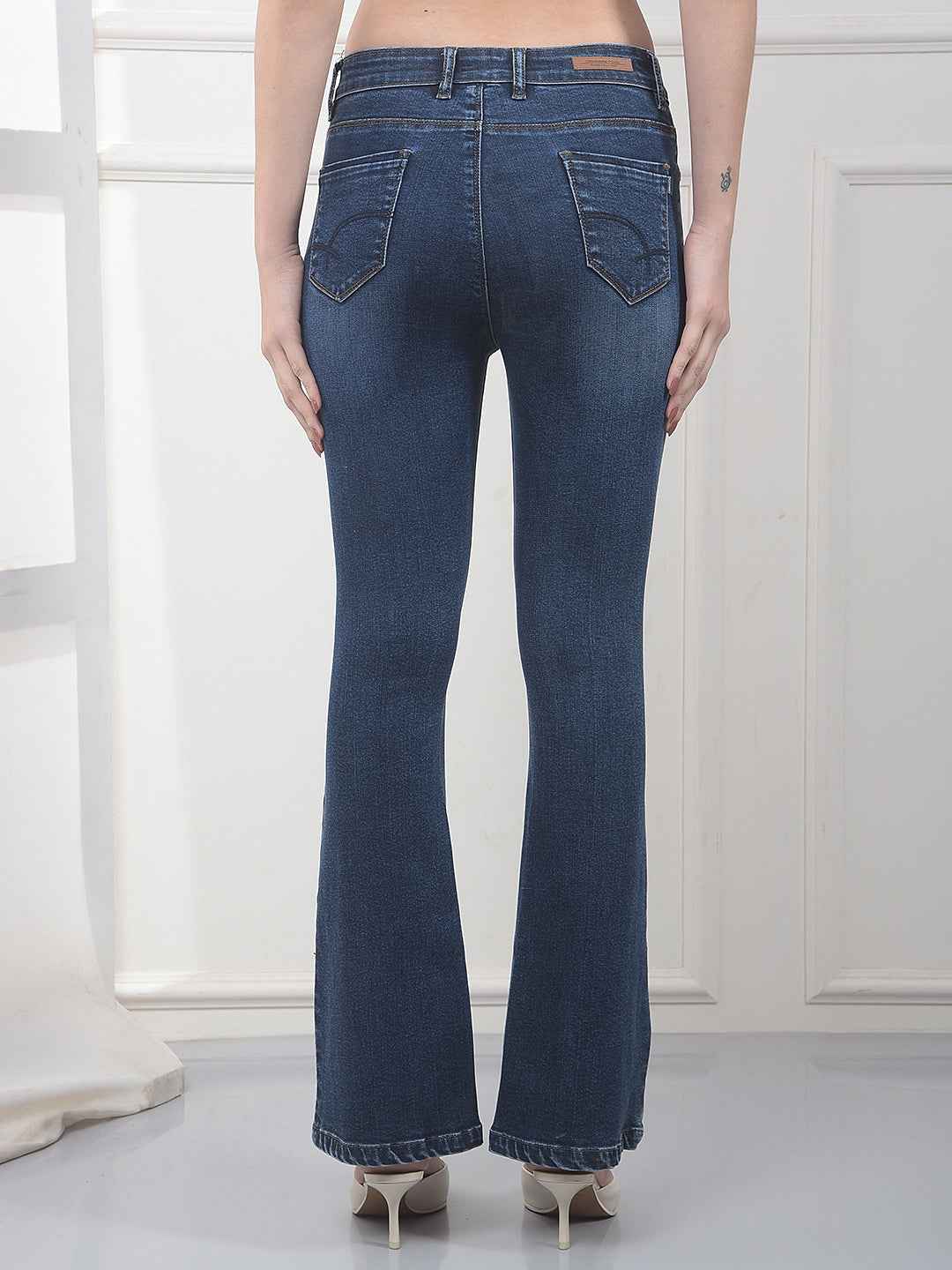 Blue Retro Bootcut Jeans