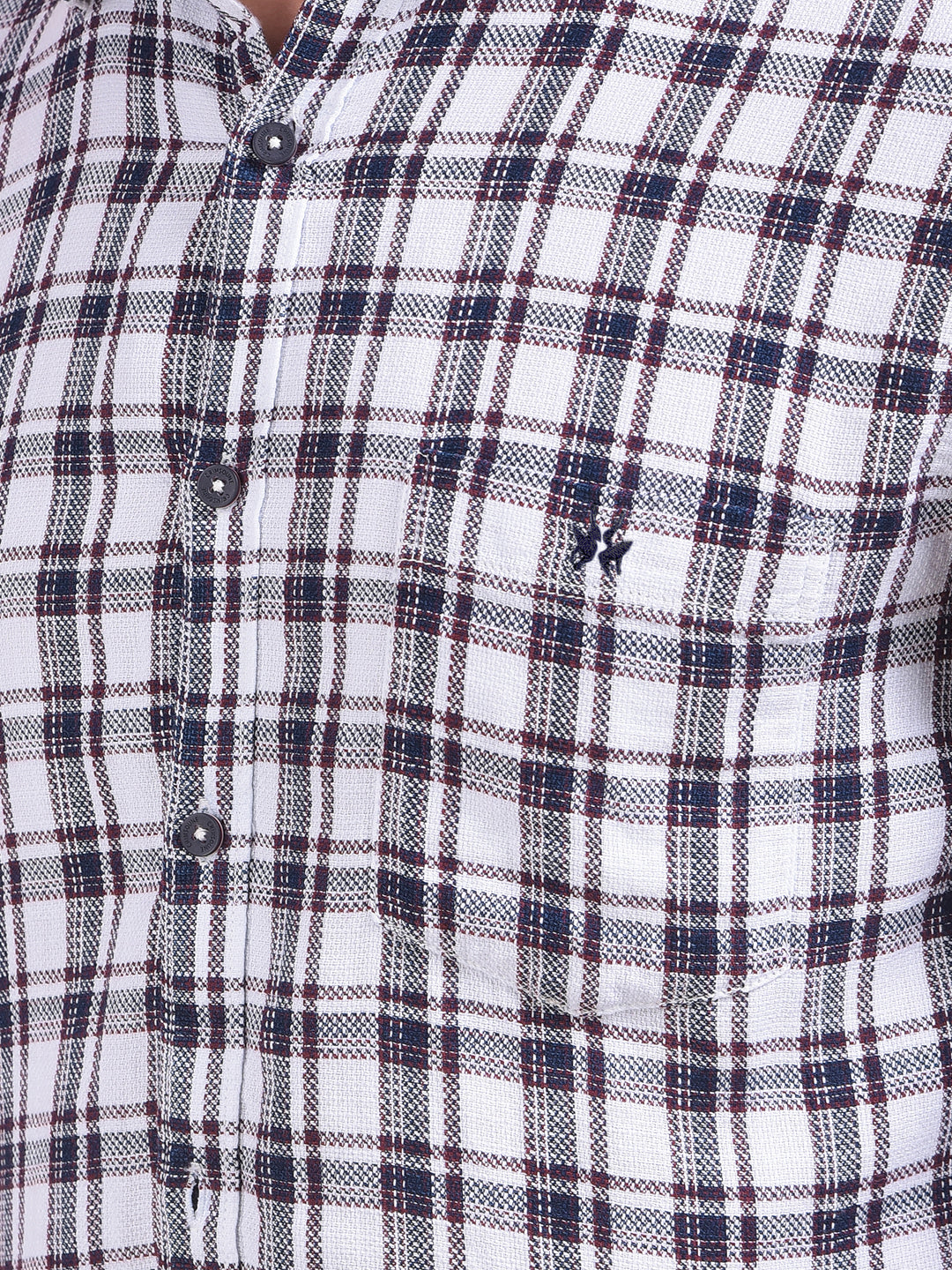 White Checked 100% Cotton Shirt