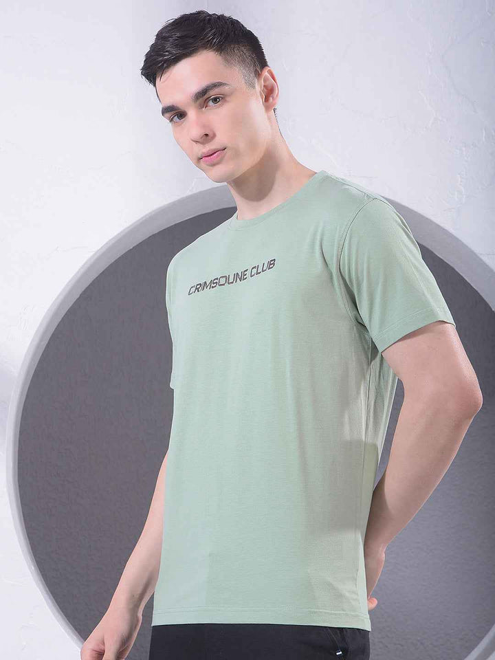 Green Typographic Print T-Shirt