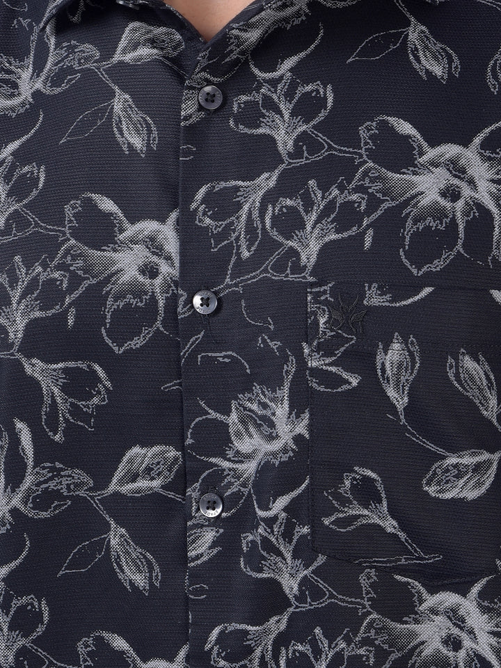 Black Floral Print Shirt