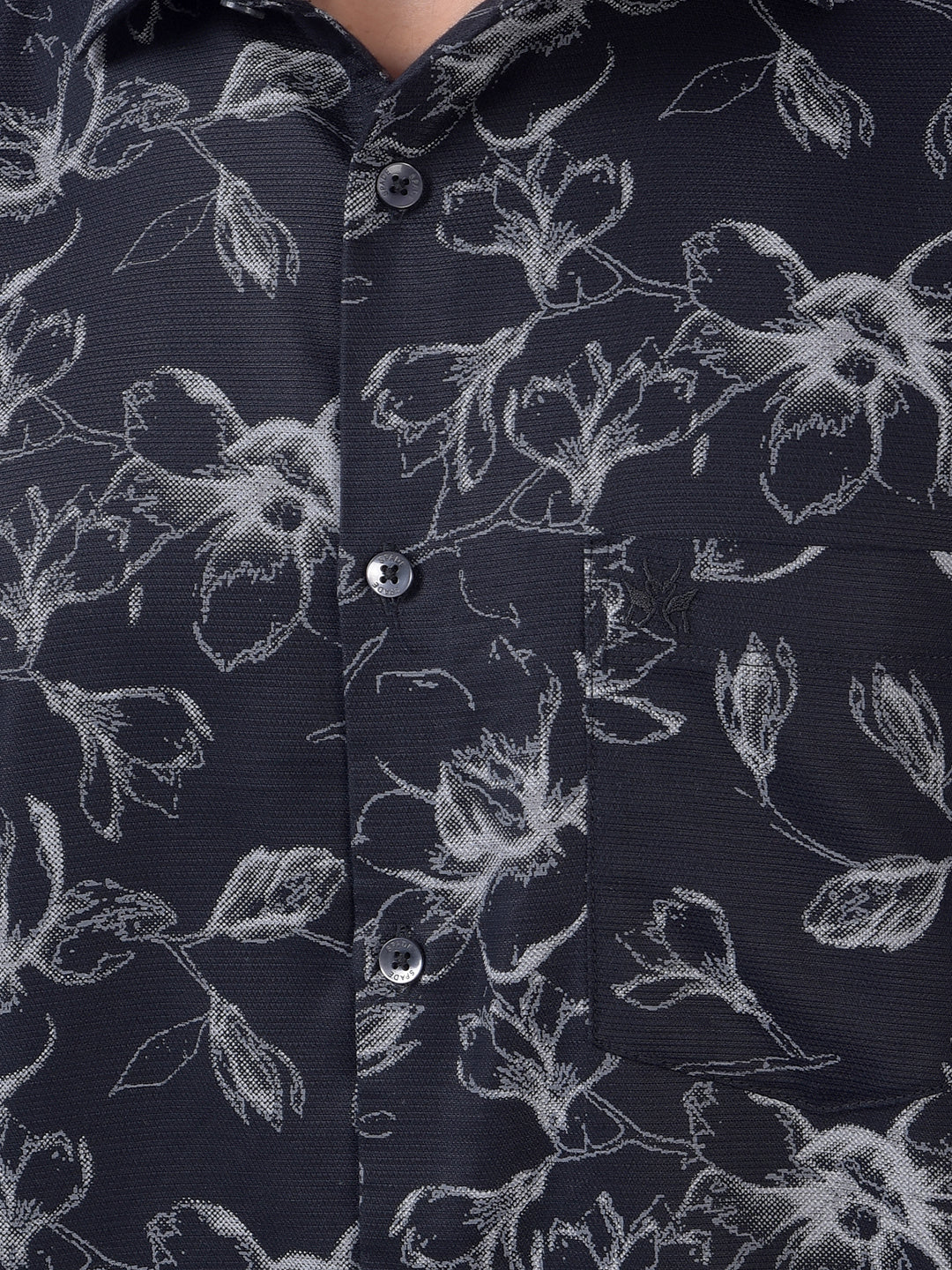 Black Floral Print Shirt
