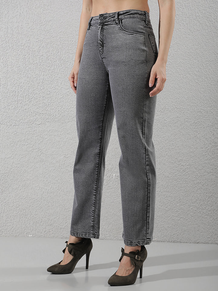 Chic Graphite Grey Straight Jeans