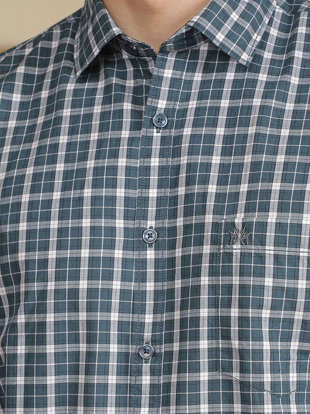 Blue Checked 100% Cotton Shirt