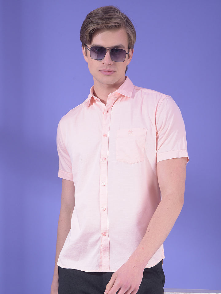 Soft Peach Short-Sleeve Shirt