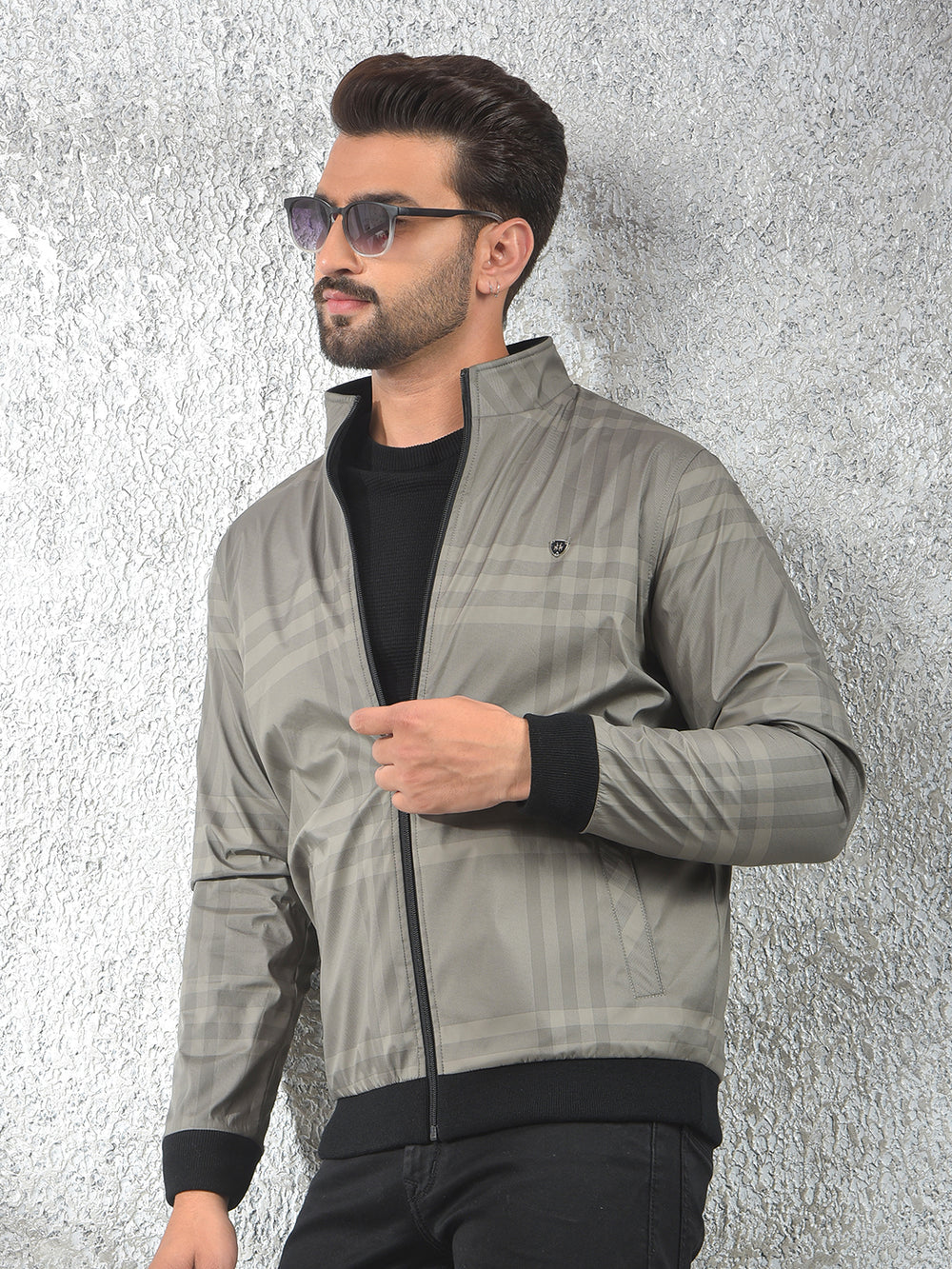 Grey Checked Reversible Jacket