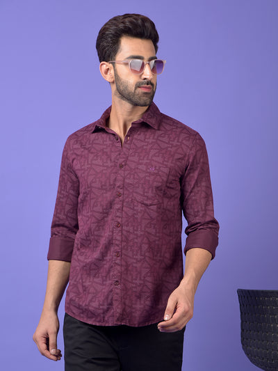 Maroon Printed Shirt