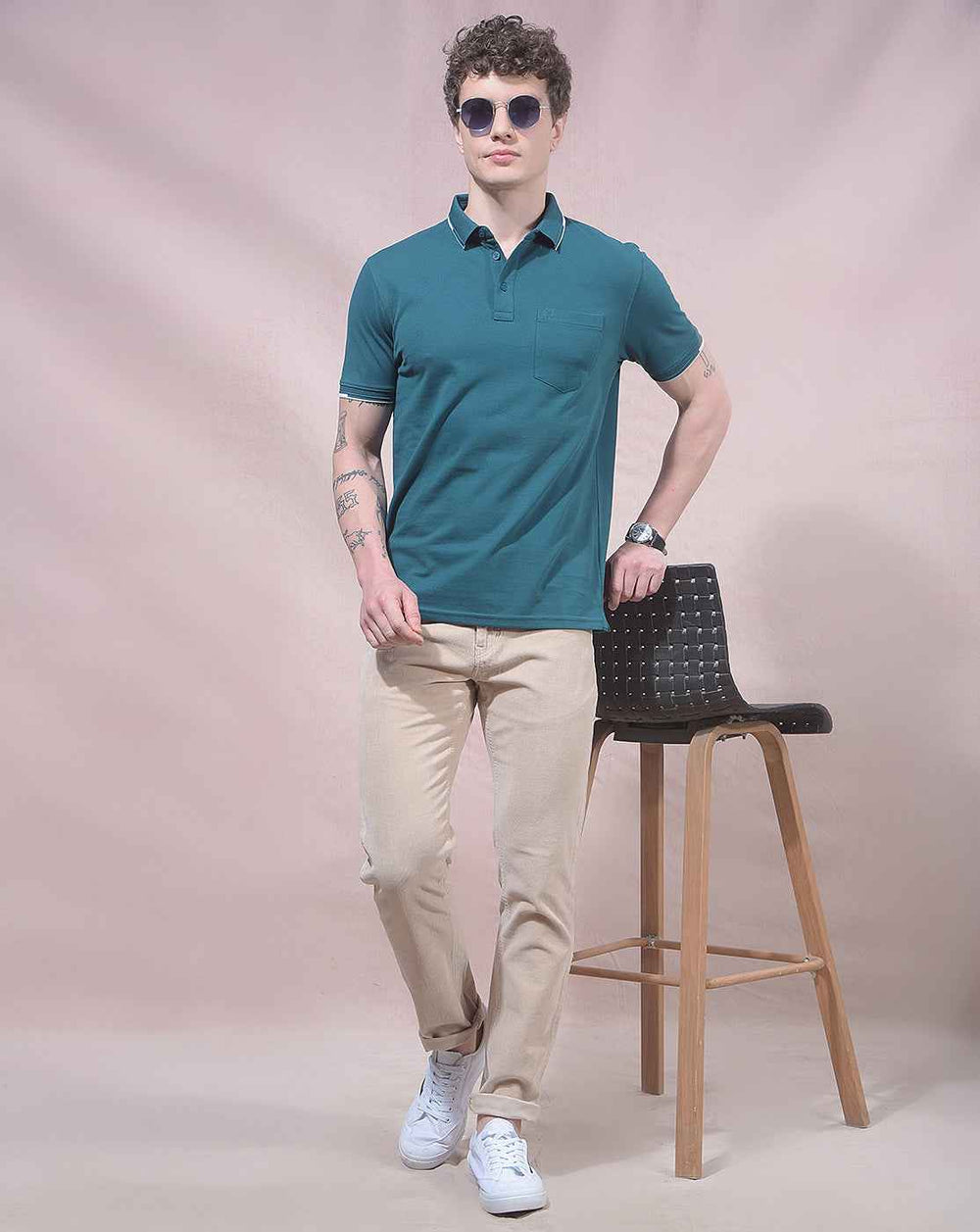 Green Polo Neck T-Shirt