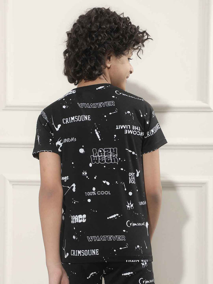 Black Graphic Print T-Shirt
