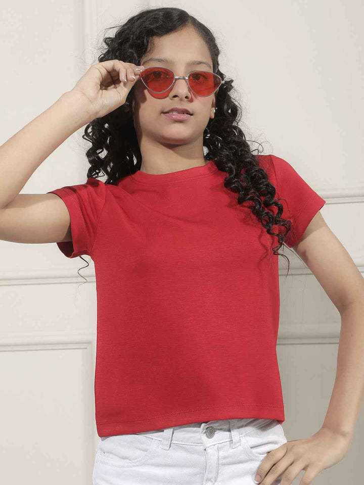 Luxe Red Crop T-Shirt