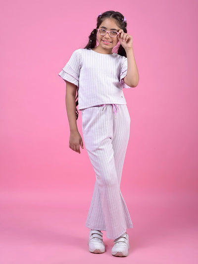 Purple Vertical Stripes Trackpants