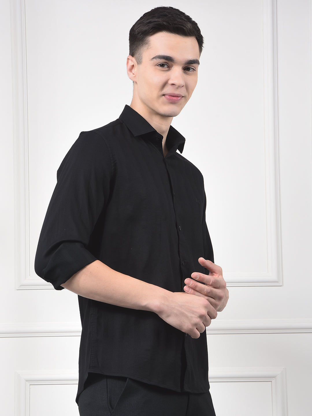 Black Vertical Stripes Shirt