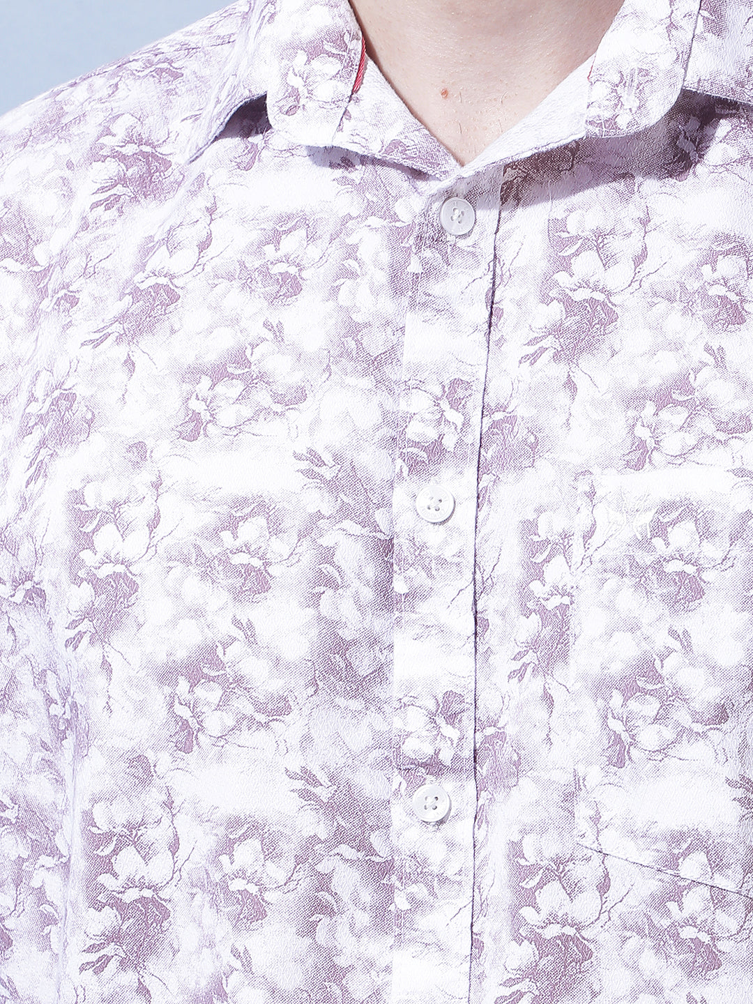 Purple Floral Print Shirt