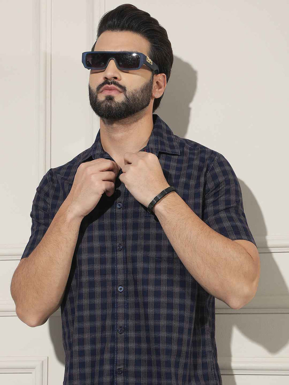 Maroon Checked 100% Cotton Shirt