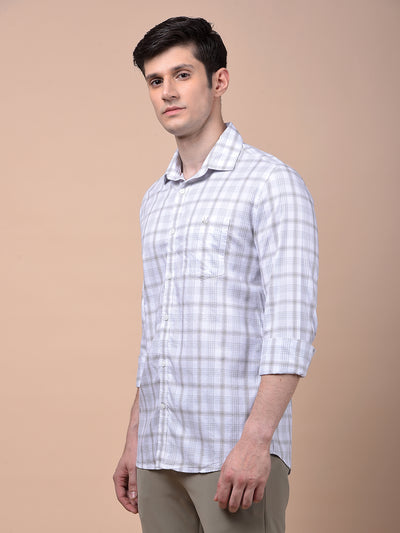 Grey Checked 100% Cotton Shirt