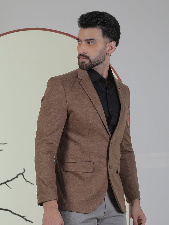 Brown Notch Lapel Blazer