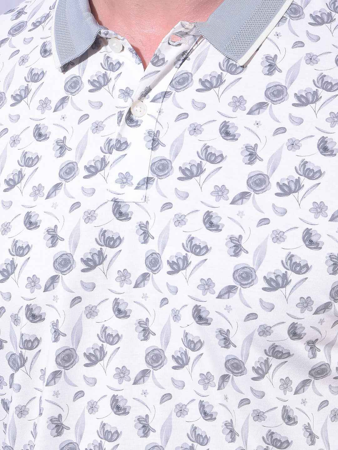 Grey Floral Print T-Shirt