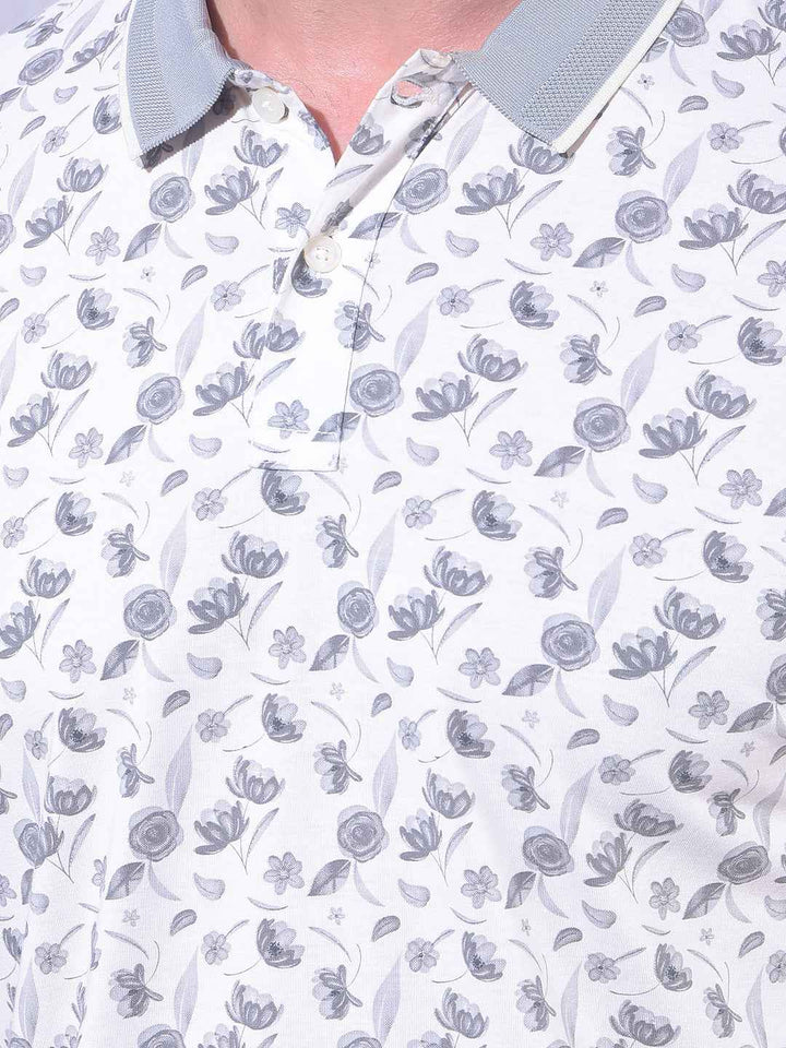 Grey Floral Print T-Shirt