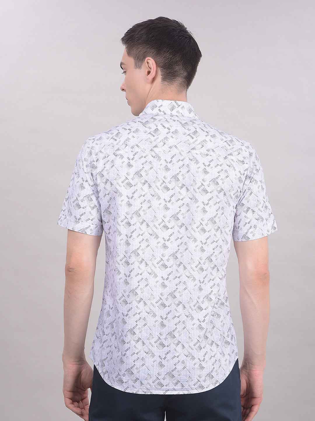 White Graphic Print Shirt