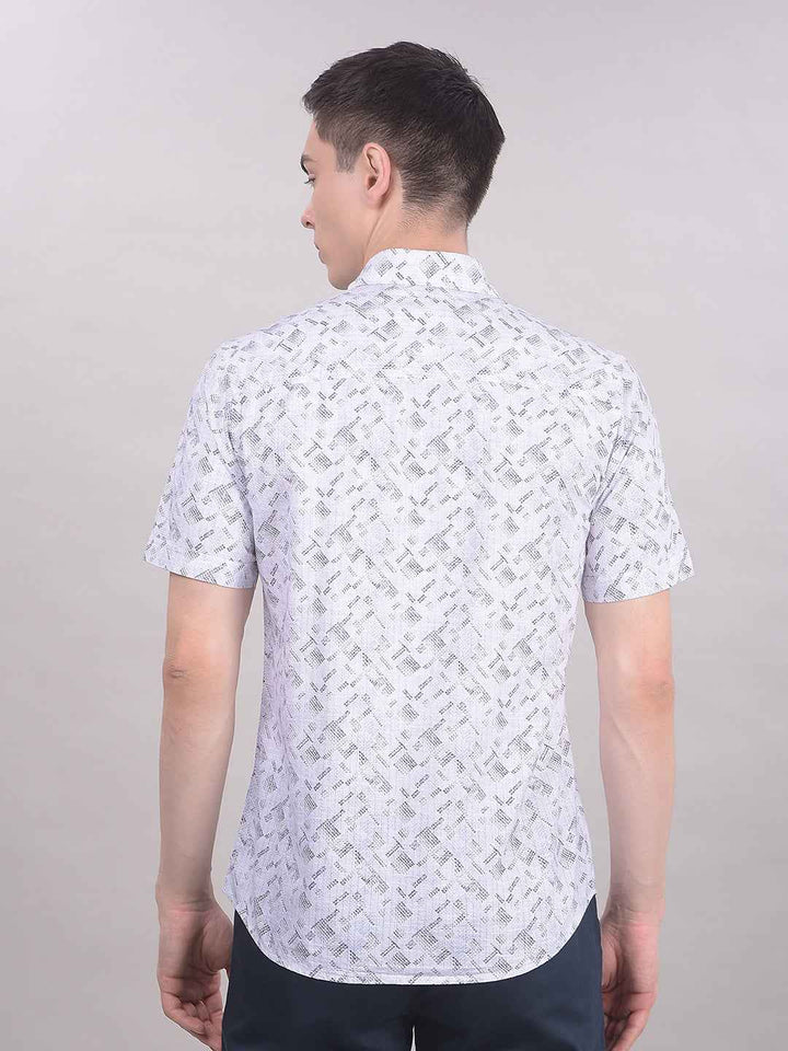 White Graphic Print Shirt