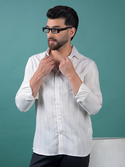 White Vertical Stripes Shirt