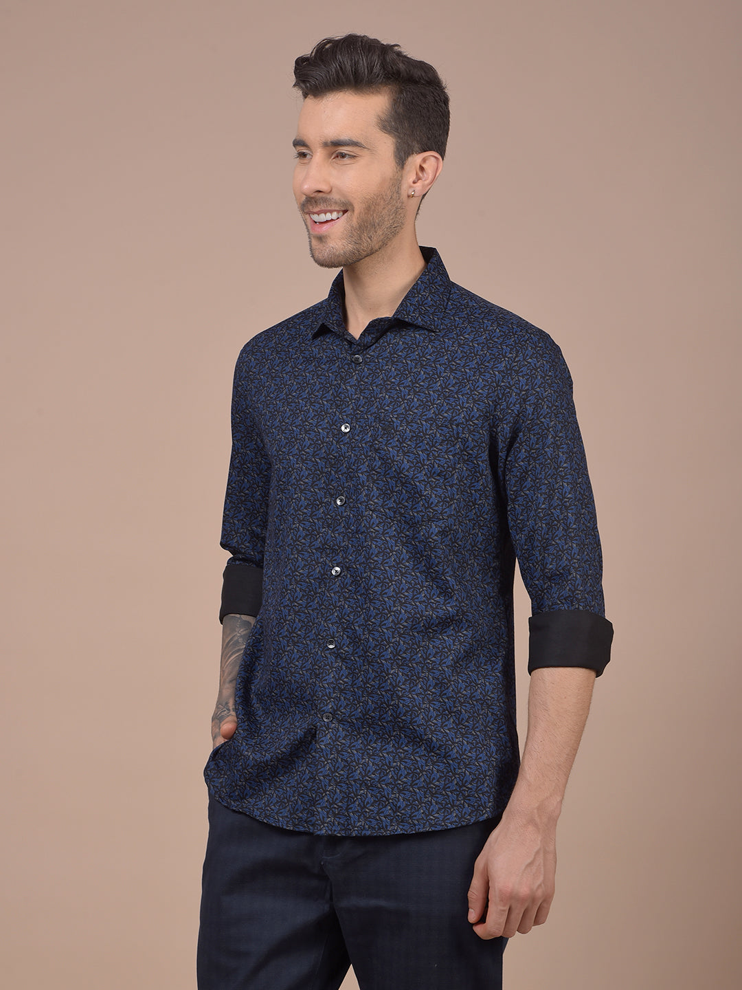 Blue Printed Shirt